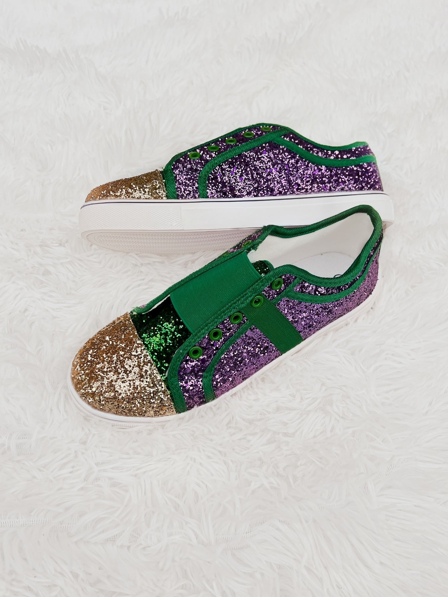 mardi gras glitter sneakers