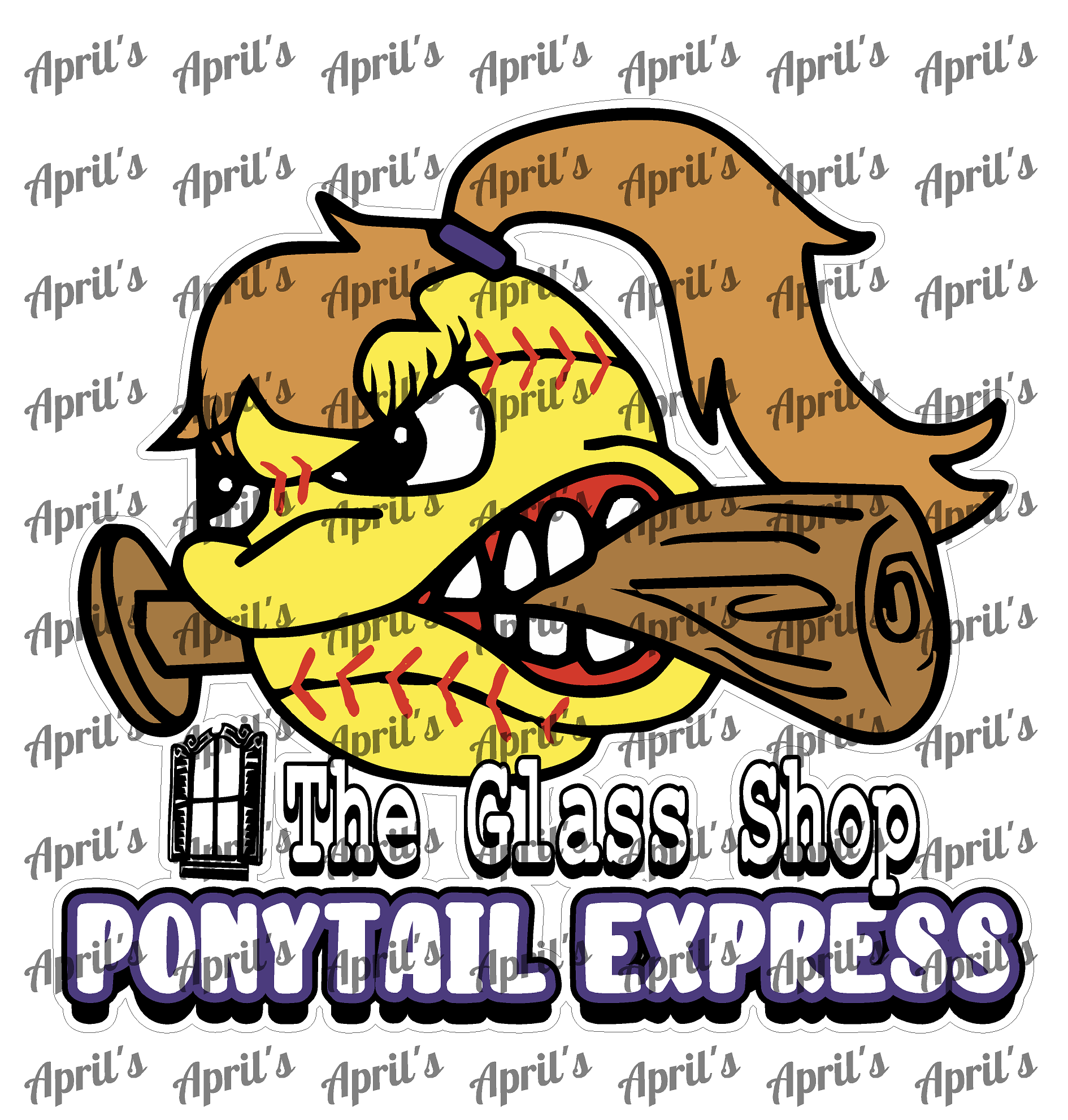 PYAA Softball Ponytail Express April's Craft Supply