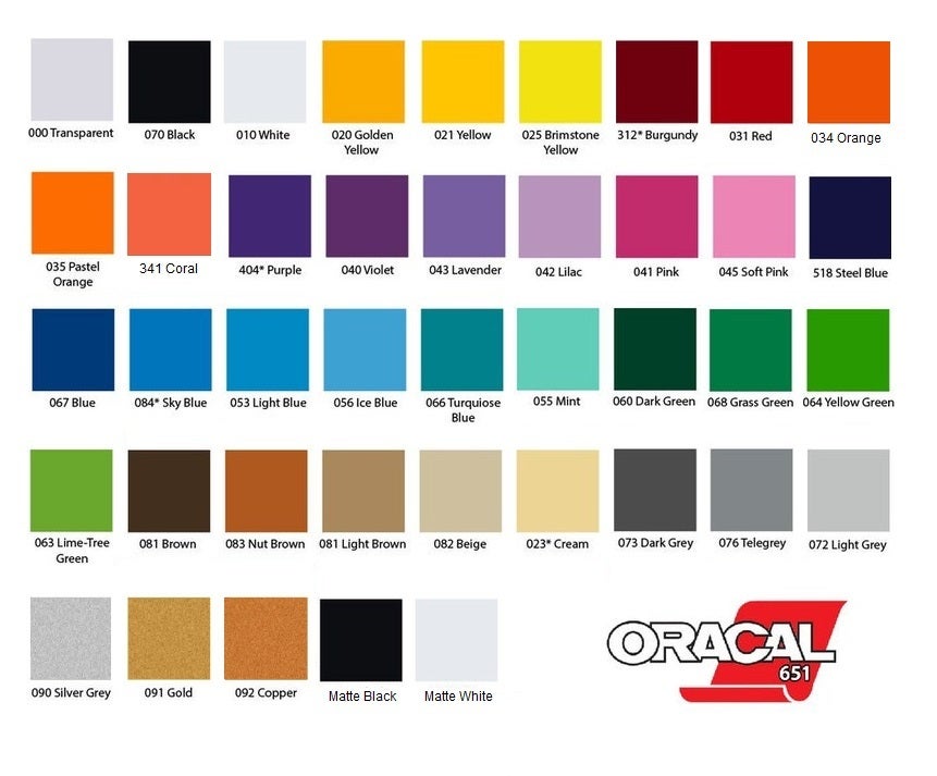 Editable Cricut Vinyl Color Chart, Permanent Vinyl Color Chart